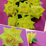 FLOWER HAIR PIN YELLOW ROSE