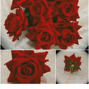 FLOWER HAIR PIN RED ROSE