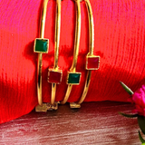 BANGLES MICRO POLISH KUNDAN RED, GREE