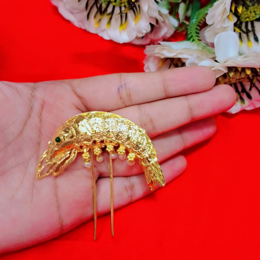 PRAWN FISH HAIRBROOCH